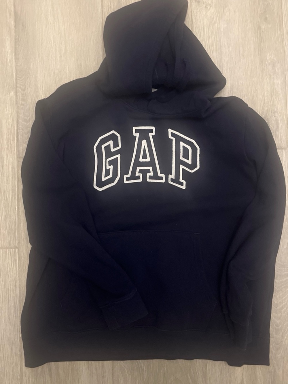 GAP Navy Hoodie with White Outline Logo